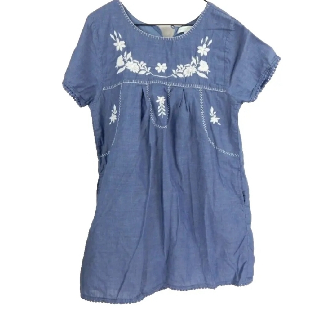 Garnet Hill Jolie Floral Embroidered Dress